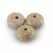 Natural stone bead Limestone rondelle 5x8mm Misty Beige